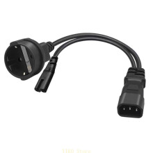 K32C IEC320 C14 zu C7 und deutsche 4,8mm 10A auf zwei Stromkabel Umwandlung 0,32m