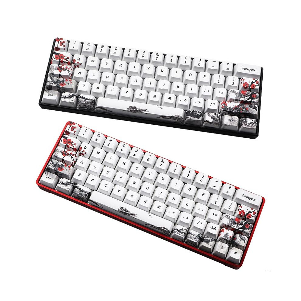 K32c 71 Keys Pbt Keycap Plum Blossom Double-Shot Oem For 61/64/68/84/87 6935161427301