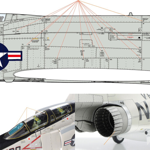Tamiya Tamiya F-3 Door Decal Set A For Phantom 2