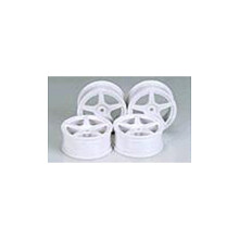 TAMIYA 53471 Medium-Narrow White 5-Spoke Wheels (Offset 0) (TA05/TA06/TB03/TA04)