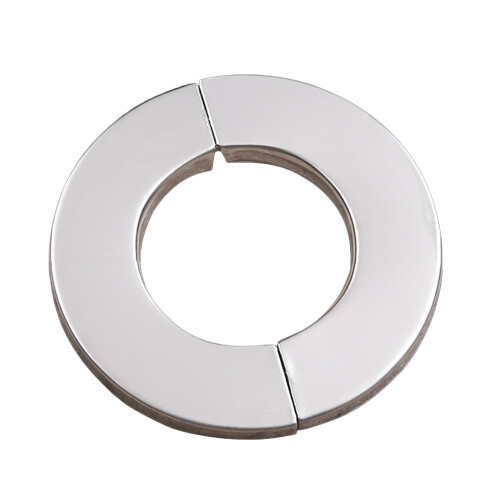 Wall Split Flange Escutcheon Cover Plate Shower Chrome-65x35mm