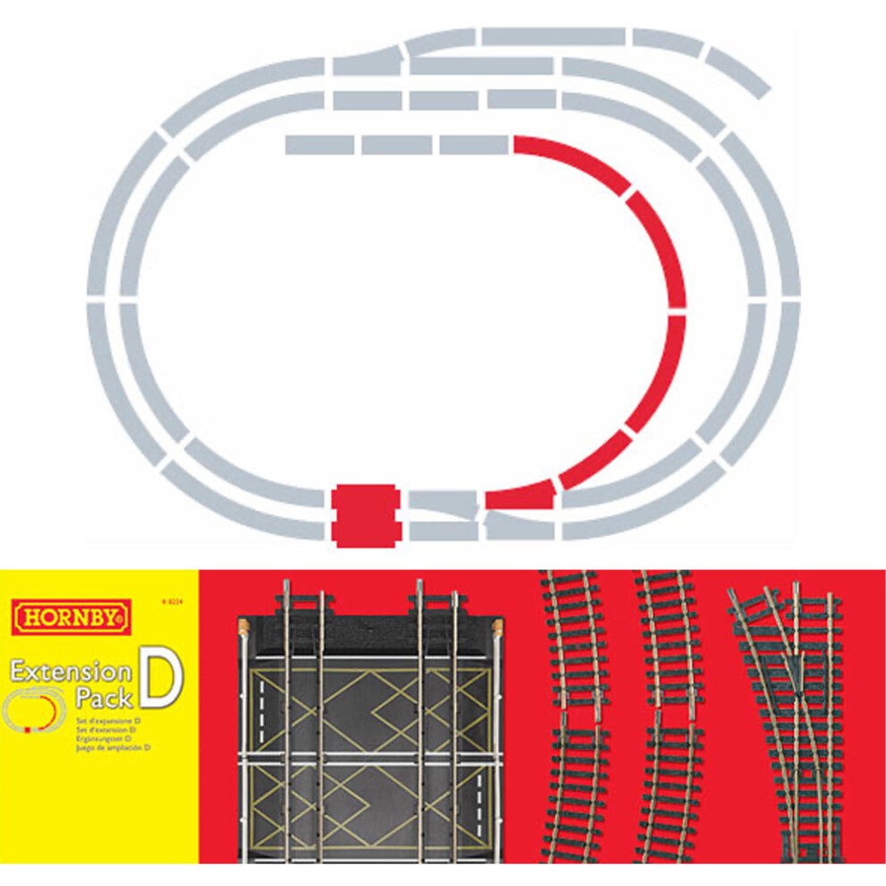 Hornby R8224 00 Gauge Track Extension Pack D - Track Pack R8224 D Extension Gauge 00 Oo