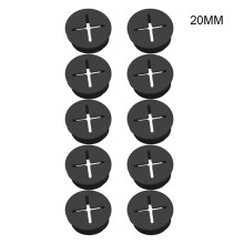 10 Pieces Flexible Desk Rubber Grommet for Desk-20mm Black