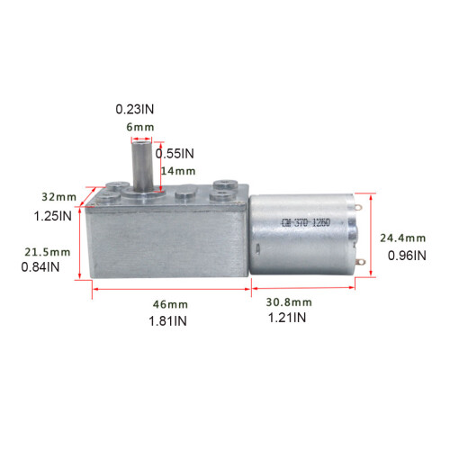 2 U/min bis 375 U/min, 6 V/12 V, 24 V, selbsthemmender,-2 24V 2