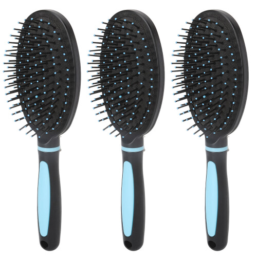 3Pcs ABS Oval Paddle Hair Brush Set, Soft Comb Teeth, Static-Free