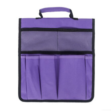 Practical Garden Tool Bag with Seat Functionality, Hanging Organizer for Outdoor Gardening Supplies in Purple Color