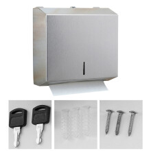 Aan de muur gemonteerde papieren handdoekdispenser,-Zilver