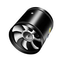 Round Inline Booster Duct Fan - 8 Inch, 174 CFM, Low Noise Black