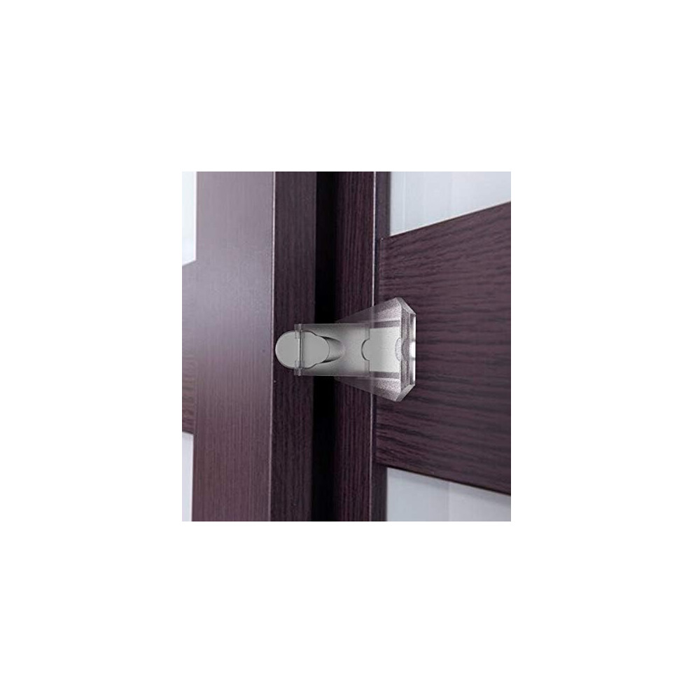 Baby Proofing Latches, Clear Plastic Window Clips Secure Decorative Wood Mullion Grids, Non-Toxic Eco ABS Materials For Safe And Reliable Child Safety