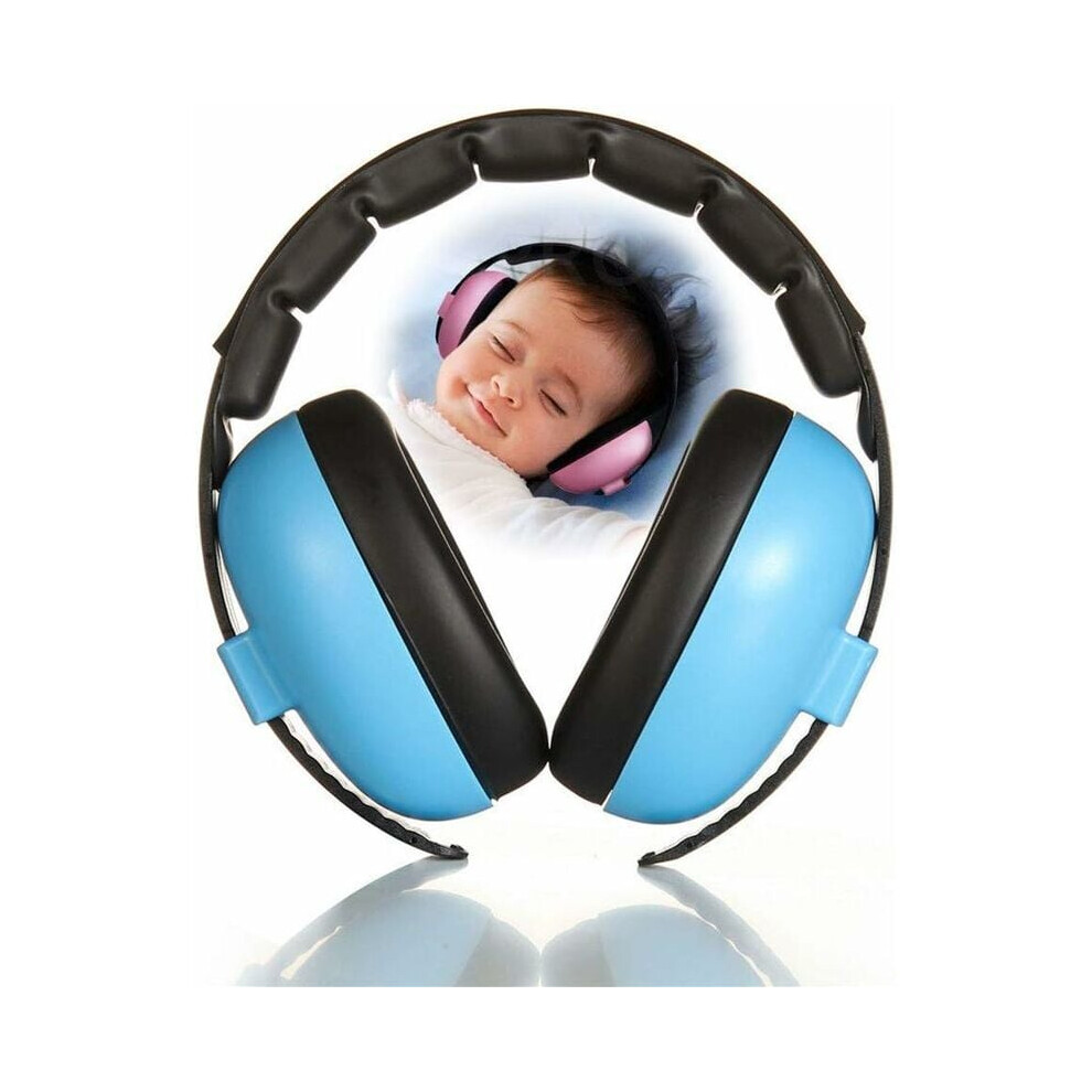 Ear Muffs For Babies, Noise Cancelling Headphones, Travel Essential Baby Headphones, Quiet Sleep Aid, Adjustable For Different Sizes, Blocks Cro Unisex Kids Blue