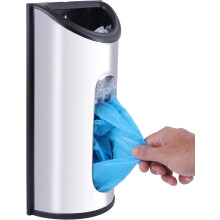 Effortless Recycling Solution, Convenient Plastic Bag Organizer for Kitchen and Laundry Room, Anti-Fingerprint Stainless Steel Wall Mount Dispenser fo