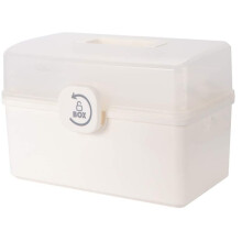 Portable First Aid Storage Solution, Moisture Proof Durable Lightweight Box With Adjustable Compartments And Carry Handle For Multi-functional Storage