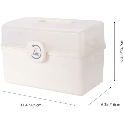 Portable First Aid Storage Solution, Moisture Proof Durable Lightweight Box With Adjustable Compartments And Carry Handle For Multi-functional Storage 2