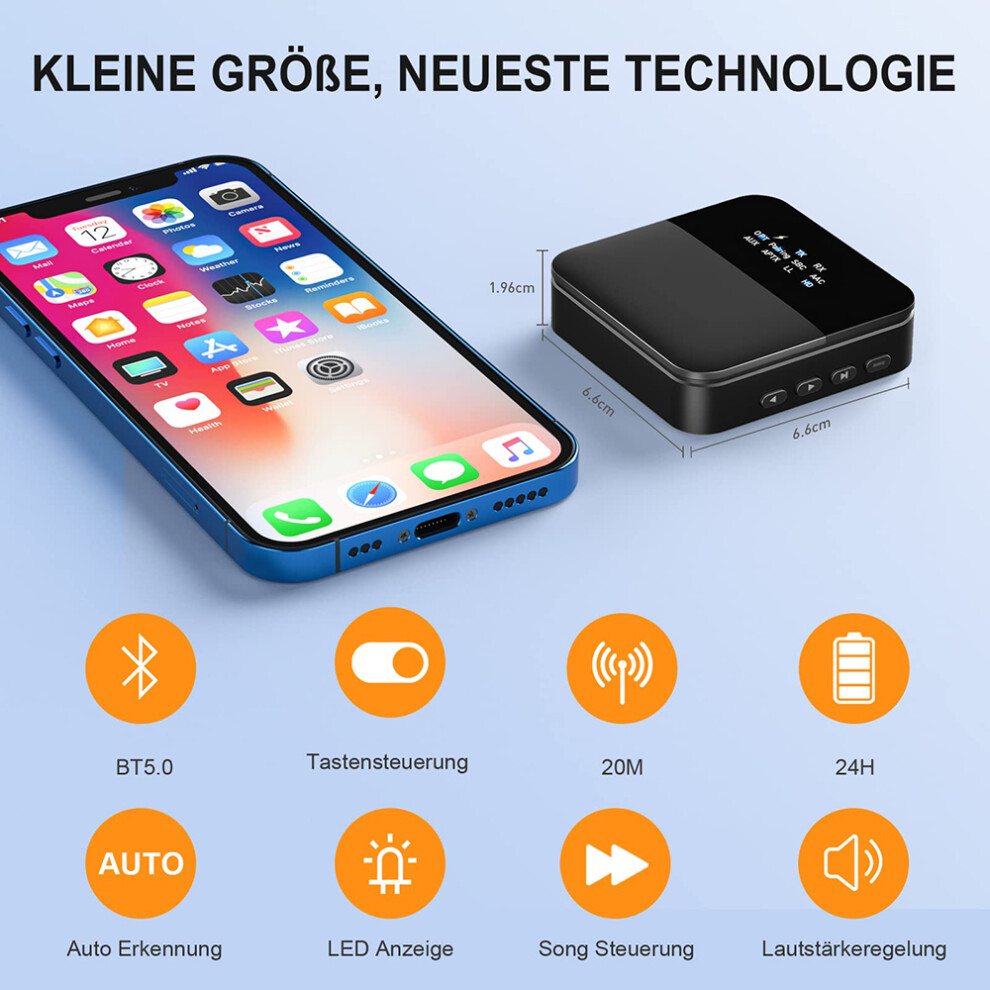 Bluetooth Transmitter Receiver, Aptx Low Latency Wireless Headphones & Home Stereo Adapter, Extended Long Range Hd Long Range 9128293492713