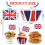Φύλλα για μάφιν, σχέδιο Union Jack, ασφαλή, υγιή, φωτεινά χρώματα, μη τοξικά, φιλικά 2