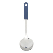 Stainless Steel Serving Spoon 33cm with Silicone Handle, Dishwasher Safe