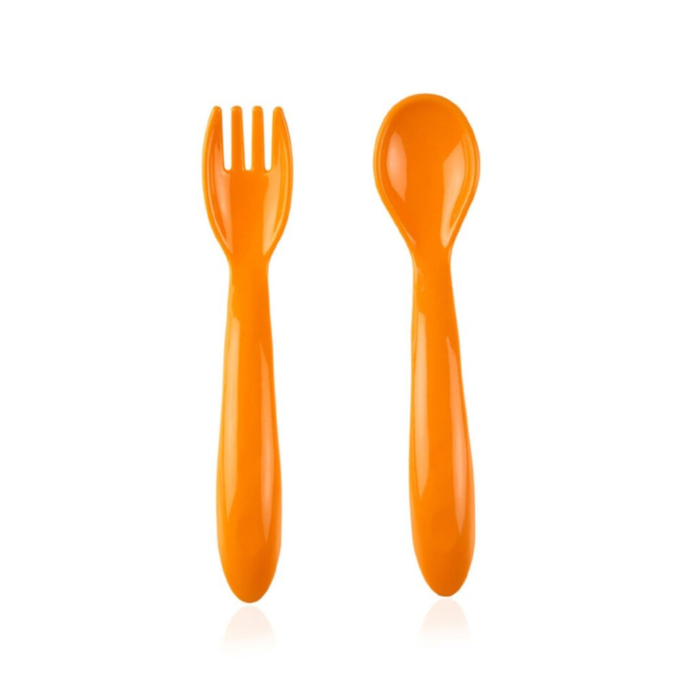 Babyjem Bright Spoon & |K Set, Dishwasher Safe, 12M+ Orange