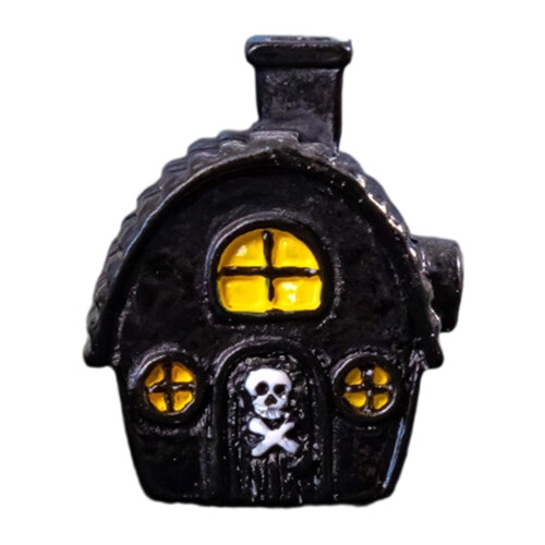Sculpture en résine de maison du diable sur le thème-1