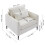 Living And Home Single Sofa Armchair, Beige White 6