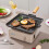 Living And Home 28cm Cast Iron Frying Pan Skillet with Foldable Wooden Handle 1