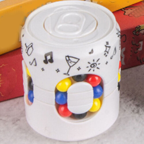 Rotating Cans Bean Stress Relief Spinner Toy, Plastic, White 2