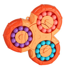 Sechsseitiger rotierender Bohnen-Spielzeug-Stressabbaugerät 11x10cm Orange