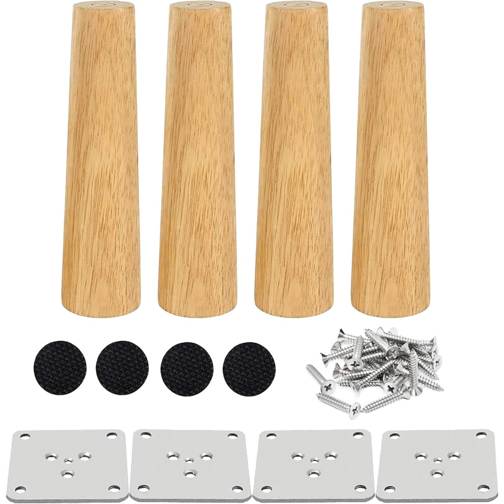 Solid Wood Legs For Furniture, Mid-Century Style Replacement Legs, Durable Oak Legs For Cabinet Sofa Couch Dresser Chair Ottoman 9405630545944