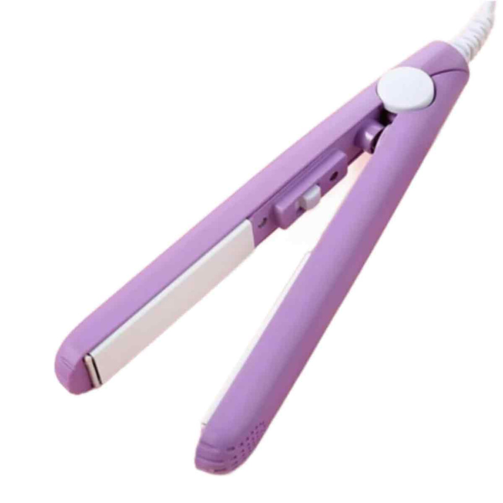 2-In-1 Hair Styler, Mini Size Hair Straightener And Curler With 3D Floating Plate And Corded Electric Power, Ideal For Curly, Straight, And Bangs