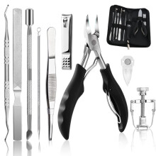 Set de corectare a unghiilor încarnate, instrumente chirurgicale rezistente din oțel inoxidabil - Kit profesional de pedichiură include mâner