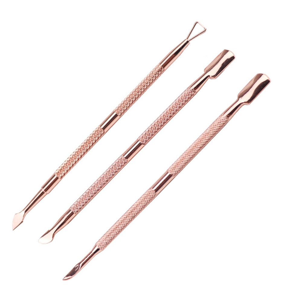 Salon-Quality Manicure, Triangle Cuticle Peeler, Stainless Steel Manicure Tools, Double Ended Cuticle Pusher for Fingernails Toenails (3PCS), Easy