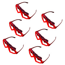 6Pieces LED Heart Light Glasses For Festivals Concerts-Red