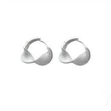 S925 Twisted Hoop Earrings, French Braided Texture Ear Cuff for Women