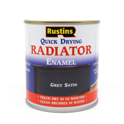 Rustins Rustins Quick Drying Radiator Enamel Satin - Grey 250ml