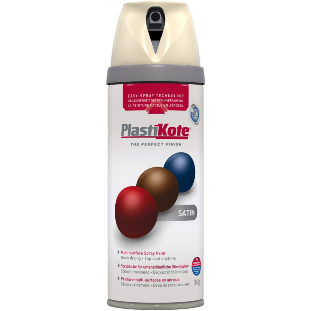 Plasti-Kote PKT22114 Twist & Spray Satin Grey Beige 400ml