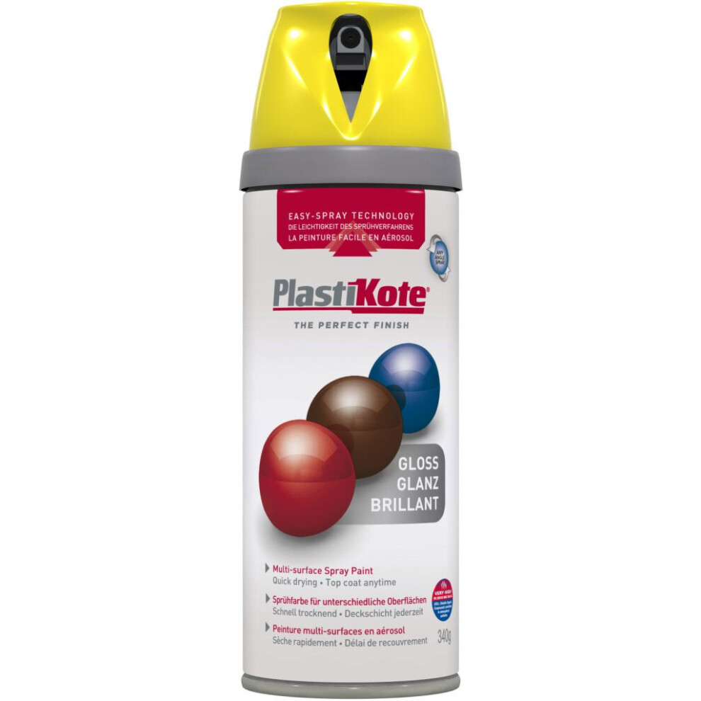 Plasti-Kote PKT21104 Twist & Spray Gloss New Yellow 400ml