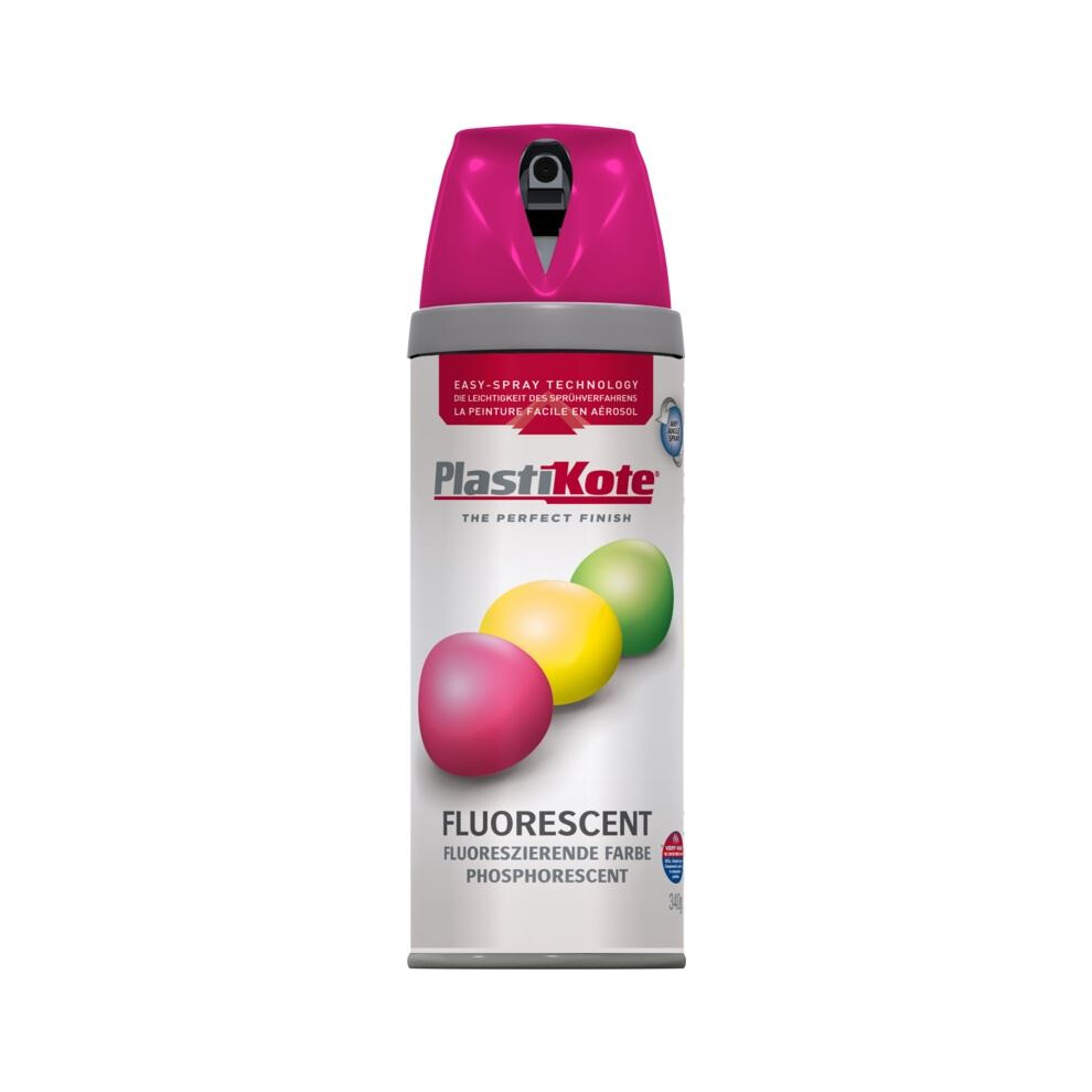 Plasti-Kote PKT1900 Twist & Spray Fluorescent Pink 400ml
