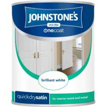 (Black) Johnstones One Coat Quick Dry Satin Paint - Colours