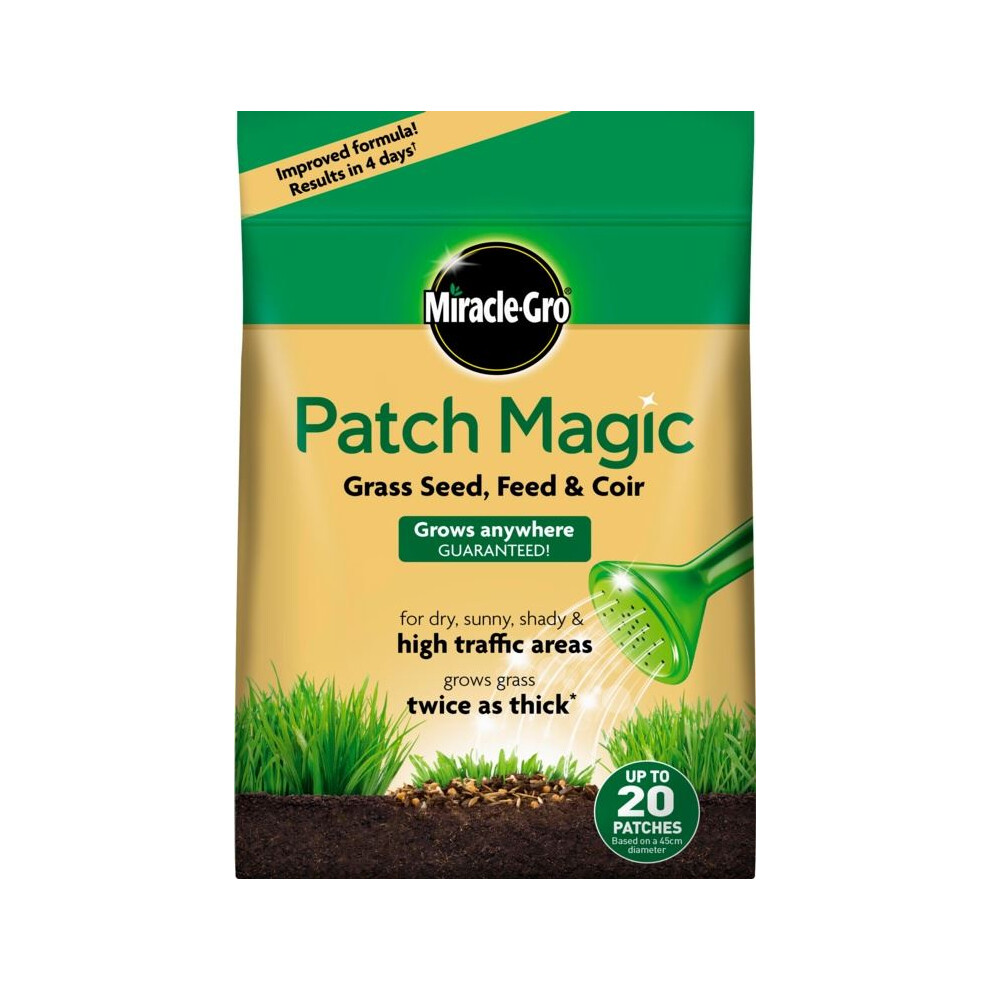 Miracle-Gro Patch Magic Grass Seed, Feed and Coir, 1.5kg Bag