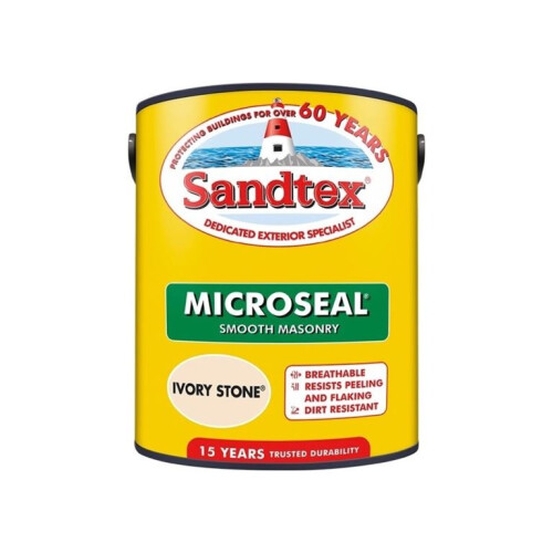 Sandtex Sandtex Microseal Smooth Masonry Ivory Stone 5L 2