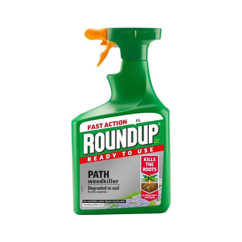 Roundup Path and Drive Ready to Use 1L Spray Weedkiller, Green, 1 L
