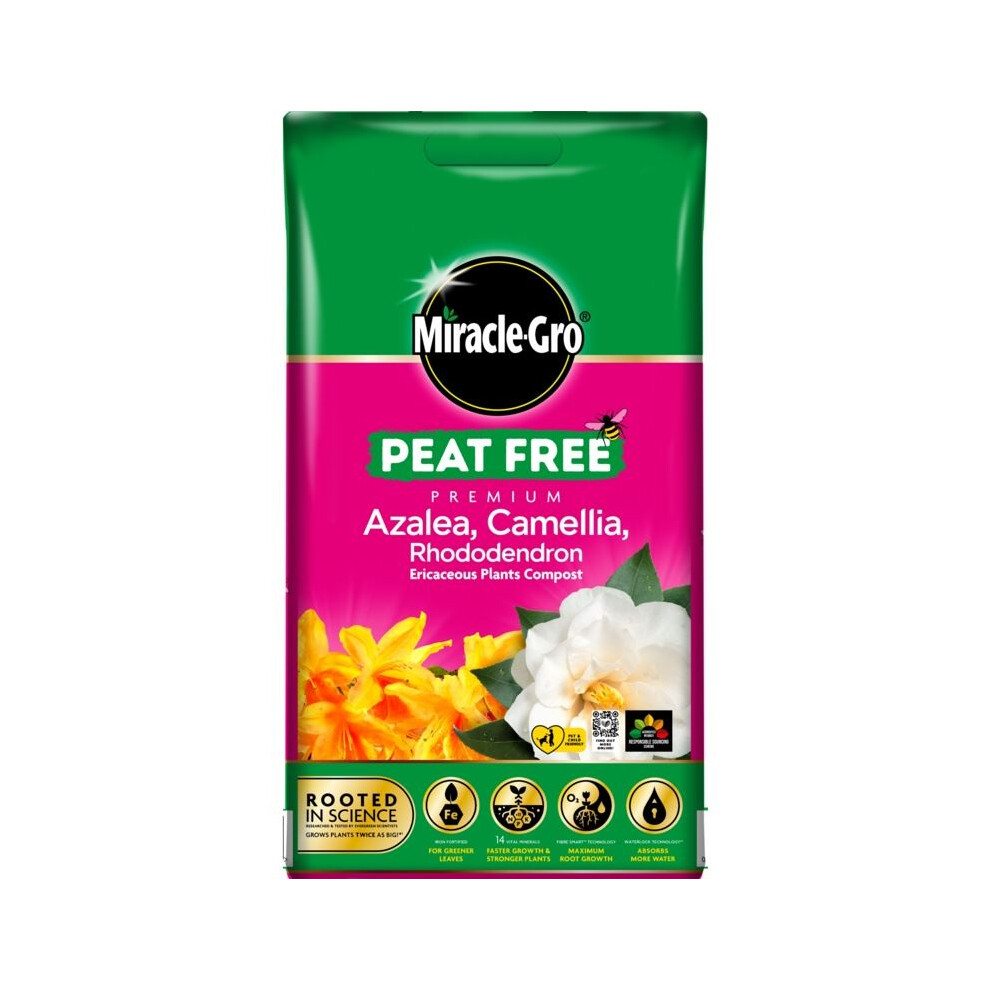 Miracle-Gro Miracle Gro Azalea Ericaceous Compost Camellia Rhododend Peat Free 10L