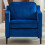 Living And Home Single Sofa Armchair, Navy Blue 3