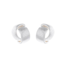 S925 Geometric Twisted Earrings, Brushed Vintage Stud Earrings for Women