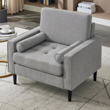 Mid-Century Single Sofa Armchair, Grey