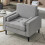 Living And Home Mid-Century Single Sofa Armchair, Grey 1