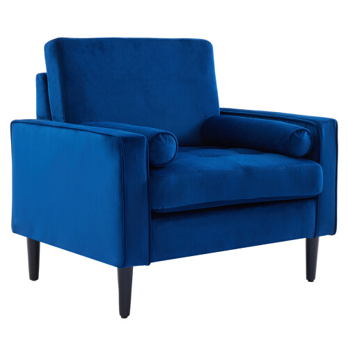 Living And Home Mid-Century Single Sofa Armchair, Blue 2