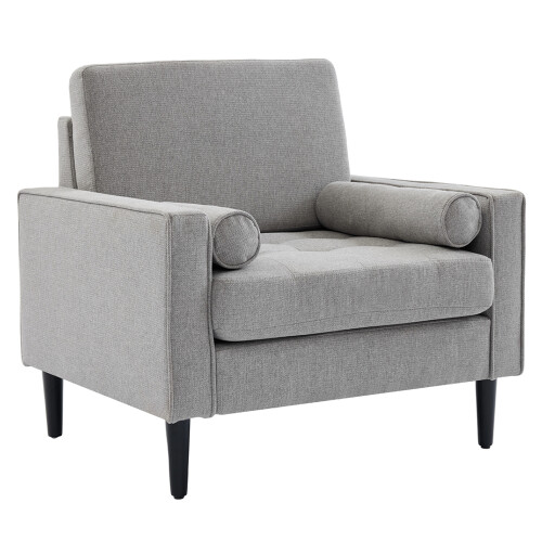 Living And Home Mid-Century Single Sofa Armchair, Grey 2