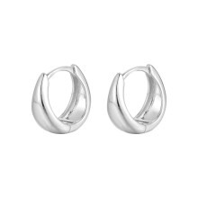 S925 Teardrop Hoop Earrings, Minimalist Circle Ear Cuff for Women