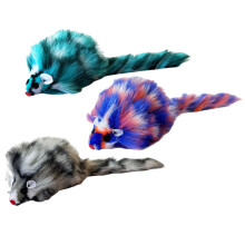 3PCS Colorful Feathered Plush Mouse Toy Squeaking Rodents Toy
