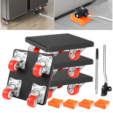 Heavy Duty Furniture Mover Wheels 4pcs Furniture Lifter Sliders and Roller Set, 200kg Max Load, 360° Rotation Dolly for Moving Bed, Cabinet, Sofa